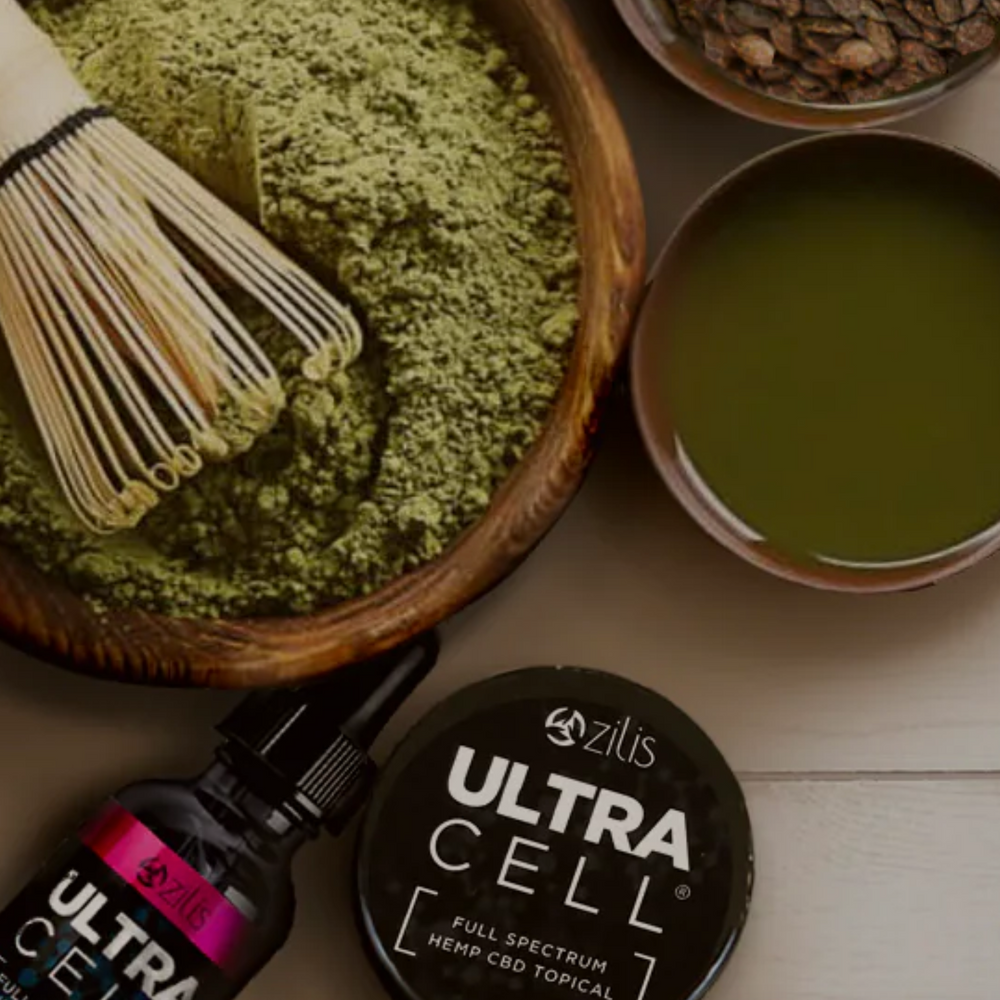 UltraZwell Zilis UltraCell CBD Oil Bottle and Topical CBD Oil Gel Jar